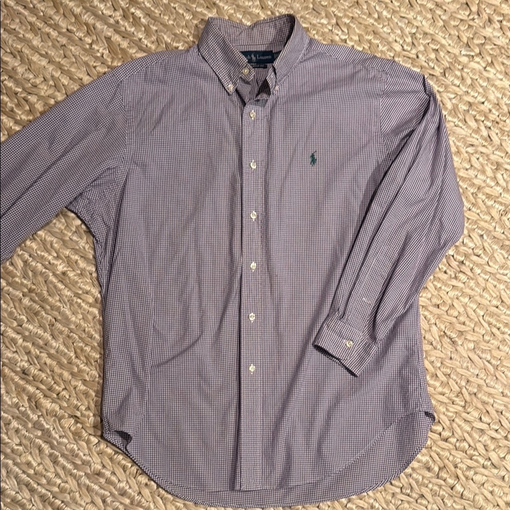 Polo by Ralph Lauren Men's Purple Checkered Shirt; Brand new, never worn. Sz 16